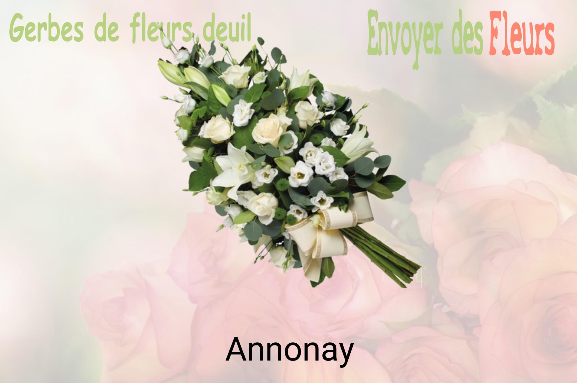 Gerbe de fleurs de deuil livrée à Annonay